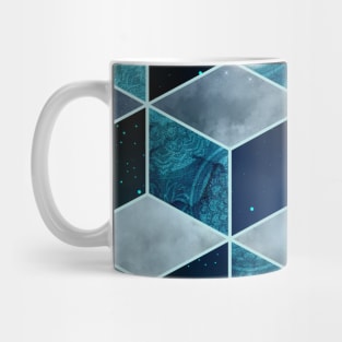 Fun Galactic Stars and Sky Cube Geometric Pattern Mug